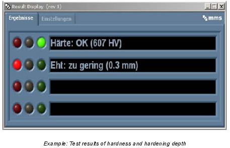 3MA NDT result display of hardness and hardening depth