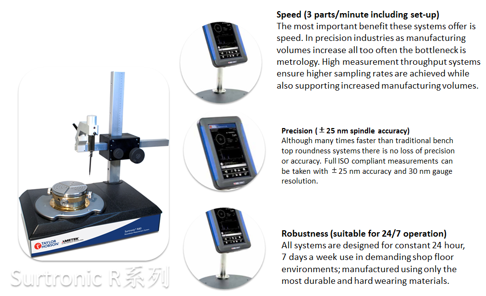 Features of Surtronic R50-R80 Series Roundness Measurement System